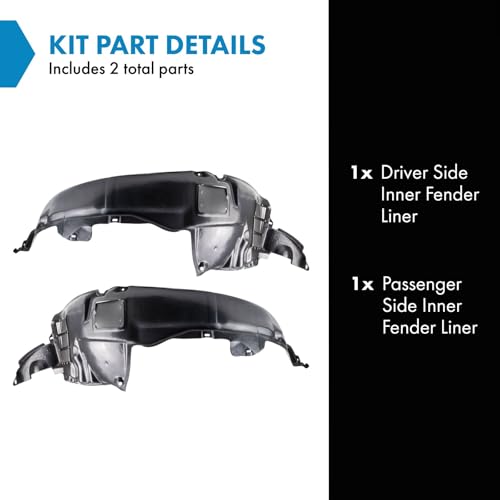 Image of TRQ Inner Fender Liner Set Compatible with 2006-2010 Hyundai Azera HY1248112 HY1249112