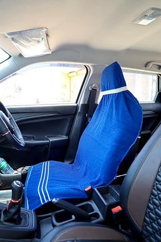 Image of ROMAN HOME 100% Superfine Cotton Solid Large Luxury Office Chair Towel with Tie Knot 450 GSM - (Pack of 1) Original Product AS PER Picture Shown (1, car Blue)