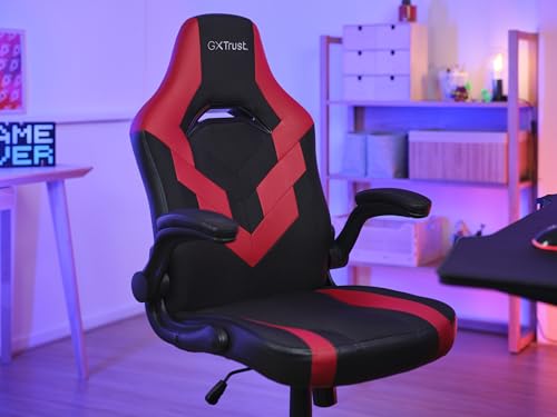 GXTrust 1703 Yezz Sedia Gaming con Braccioli Imbottiti, Regolabile in Altezza, Gas di Classe 4, Sedia da Gaming Inclinabile Fino a 140 kg, Rivestimento in Tessuto, per PC Ufficio Gioco, Rosso - Sedia gaming - Immagine 7