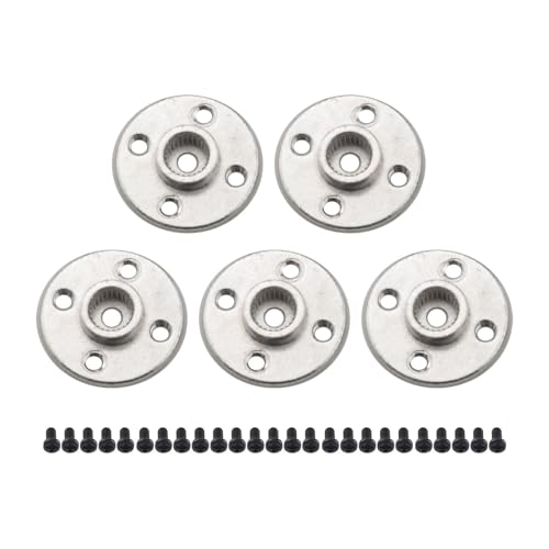 WELWIK 5PCS Metal Aluminum Servo Horn 25T Servo Arm Accessories Small Round Disc Universal for Standard Servos for Robot Mechanical Claw RC Car Helicopter Mg945 Mg995 Mg996 Silver