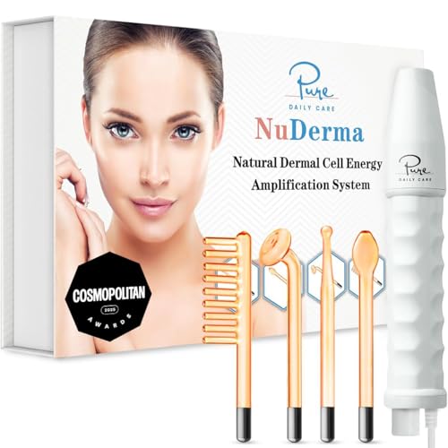 Pure Daily Care NuDerma Handheld Skin Therapy Wand Machine w/Neon – Anti-Aging - Skin Tightening -
