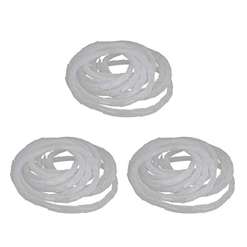Image of Othmro 3pcs Spiral Cable Wrap Spiral Wire Wrap Cord for Computer Electrical Wire Organizer Sleeve(Dia 14MM-Length 4.5M White)