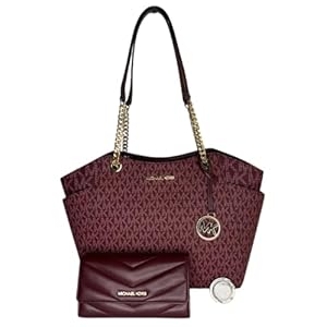 Michael Kors Jet Set – Bolsa de viaje con cadena grande para hombro, bolsa de viaje con tres pliegues y gancho para bolso