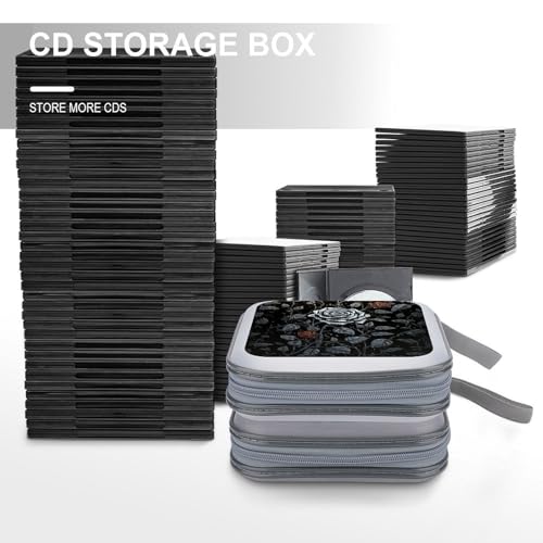 Estuche para CD Rose Gothic de plástico duro con capacidad para 40 discos y cremallera 7