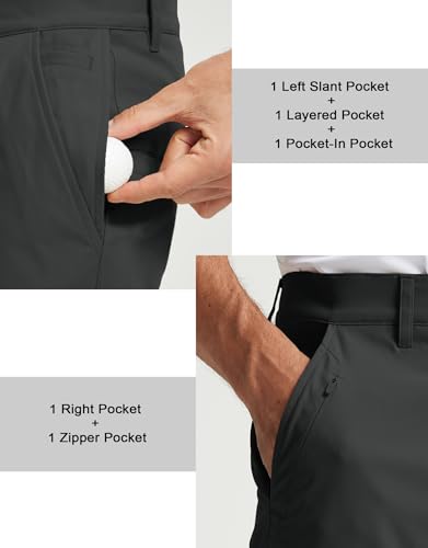 Rouen Golf Pants Men 8 Pockets Water Resistant Flat Front - 30"/32"/34" Chino Dress Pants Lightweight Stretch Casual Trousers4