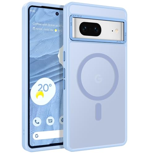 Coque Google Pixel 7 BENTOBEN mate bleu clair pour smartphone 6,4 pouces
