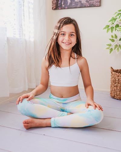 Stelle Girls Sports Bra Training Bra Spaghetti Strap Y Back Bra Yoga Crop Top for Teens Kids(White,L) — view 3