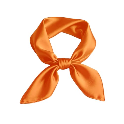 Lilike Fred Jones Costume Orange Scarf for Women Neck Ascot Adult Men Silk Satin