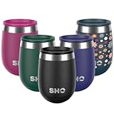 SHO Pacto - Ultimate Insulated Stainless Steel Reusable Coffee Cup & Stemless Wine Tumbler - 4 Hours Hot, 8 Hours Cold - 360ml - BPA Free (Jet Black, 360ml)