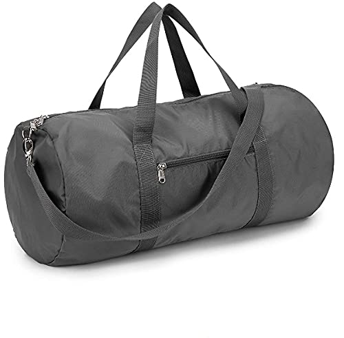GenericSturdy International Lightweight Foldable Duffel Bag with Inner Pocket for Men Women for Travel Sports (Grey, 18-20-22-24-26 Inches)