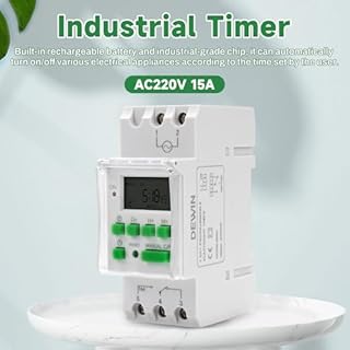 DEWIN Timer Digitale Settimanale AC 220V Timer Digitale Programmabile con display LCD Temporizzatore 220V,16 Programmi di Accensione/Spegnimento (Con Manuale in Italiano)