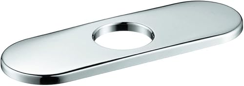 hansgrohe Placa base para grifos contemporáneos de un solo agujero, placa base moderna de 6 pulgadas para grifo de bañera en cromo, 06490000, 1.375