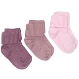 Woolino Wool Baby Socks from, Washable Merino Wool Infant Toddler Kids Socks, 2-4 Years, Pink/Rose (Pack of 3)