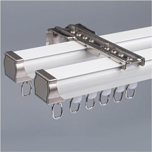 Riel de cortina doble de aluminio resistente de 150 cm para techo 2