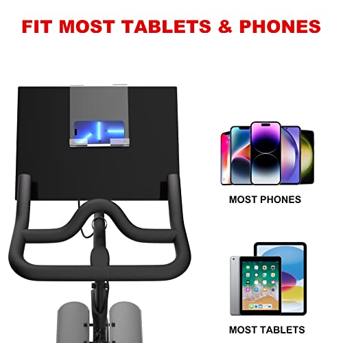 Crostice Bike Mat 24" * 48" Compatible With Peloton Original Bike & Bike Plus & Treadmill, Tablet Holder Compatible With Peloton Bike & Bike Plus & Row & Tread #TOP2