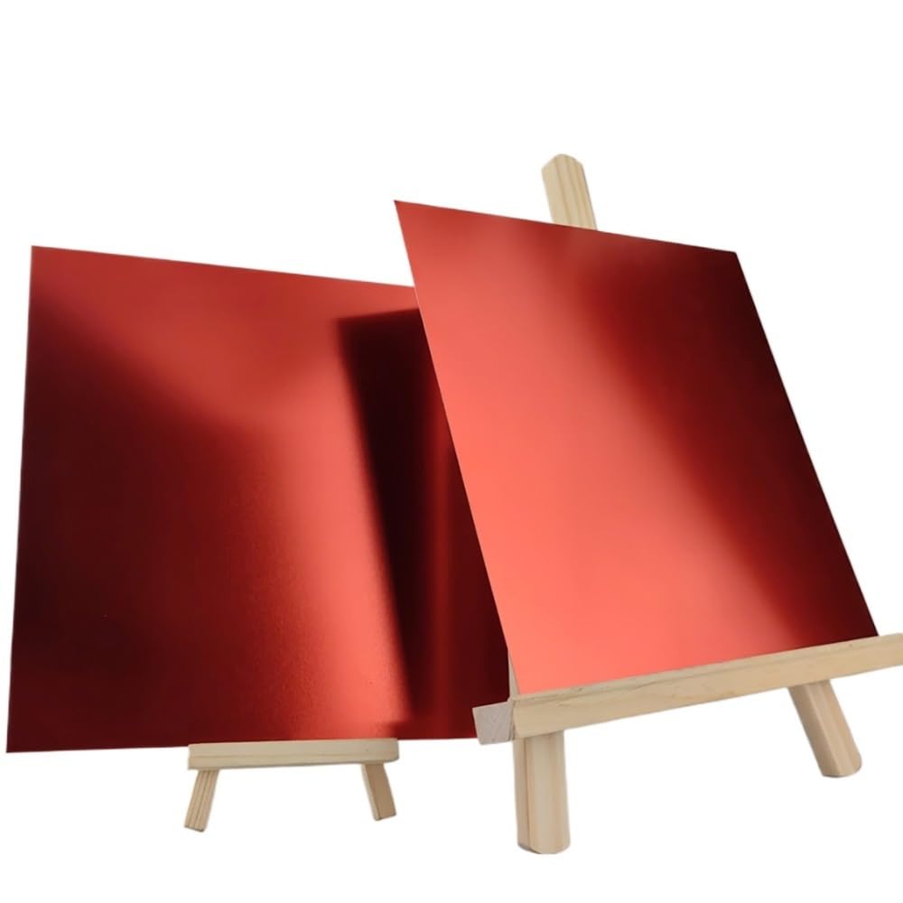 Lamiera di alluminio anodizzato, Piastre in lega di alluminio anodizzato, rosse, diverse dimensioni, confezione da 3 for torri di trasmissione di potenza, fai da te, progetti di incisione(100x100x0.8m