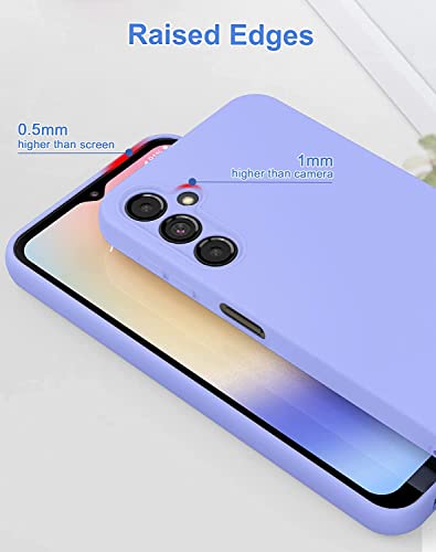 Image of DIZORO Microfiber Candy Case Compatible for Samsung A14 5G Smooth Touch Cushion Liquid Soft Silicone Gel Rubber Phone Cases Non-Slip Full Body Protective Shockproof Back Cover - Purple