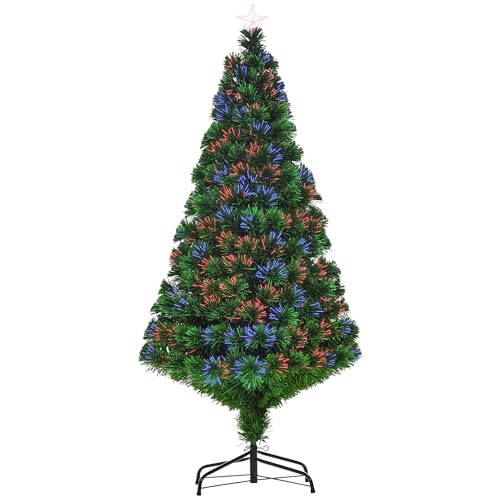 HOMCOM Albero di Natale Artificiale 150cm con Fibre Ottiche...