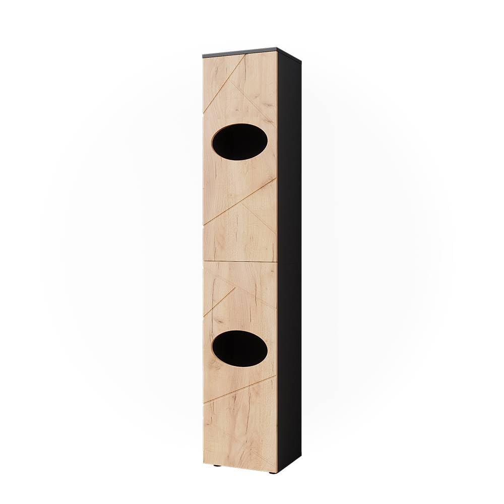 Vicco Armoire à Linge Irma, Anthracite/Chêne doré, 37.2x192cm