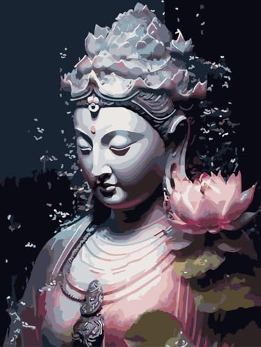 AAJJCENS �@�؂̊ω��l �f�W�^�����G �C���e���A�A�[�g �_��I�ȕ����A�[�g �a���f�W�^���y�C���e�B���O�L�b�g �������G �����L�b�g�h��G ��h�� DIY�G �f�W�^�����G �z�[�� �I�t�B�X���� 40x50cm (�t���[�����X)