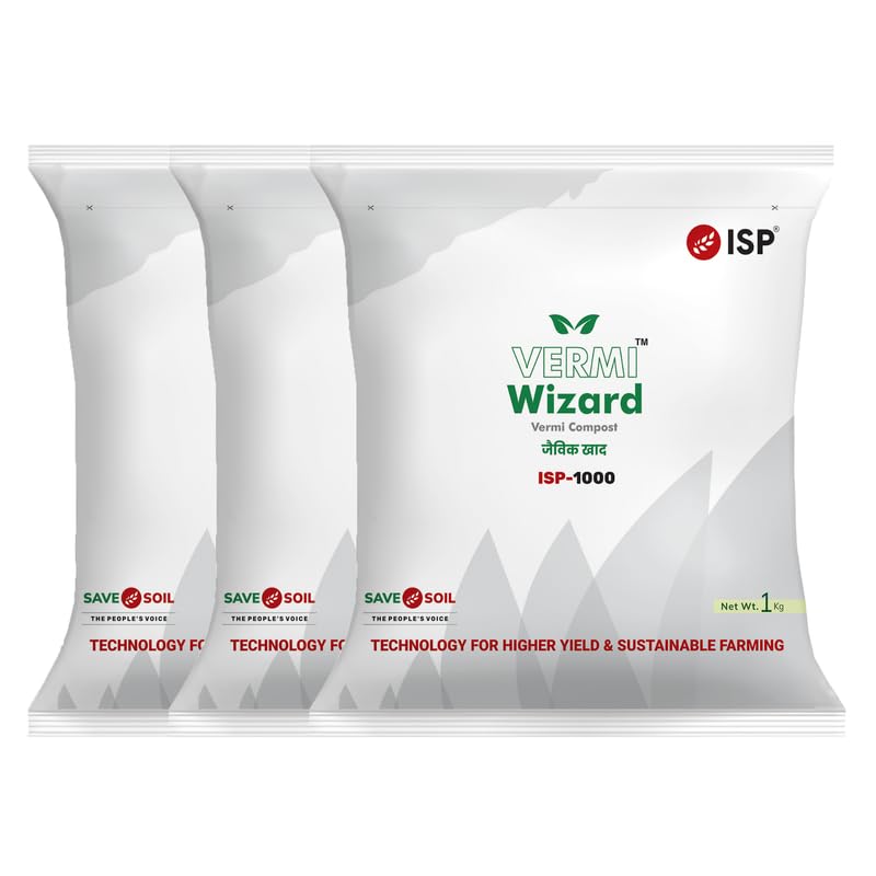 ISP Vermicompost - 3 kg | Enriched with Organic Carbon | Vermicompost for Agriculture, Organic Farming | Organic Fertiliser for All Plants (1 kgs 3 pack) (B0D41HS7DY) Amazon Price History, Amazon Price Tracker
