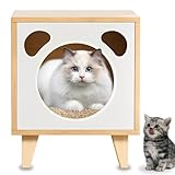 Jiula Mesita de Noche para Gatos Mueble Multifuncional - Mueble con Espacio Amplio y Base Elevada, Armarios de Mesa...