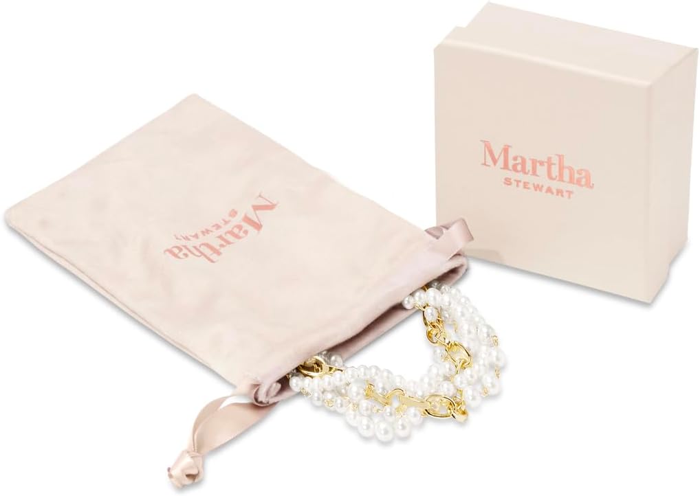 Martha Stewart Five Twisted Strand Pearl and Chain Necklace In Gold For Women