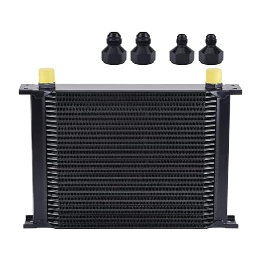EVIL ENERGY 30 Row Oil Cooler, 10AN Stacked Plate Transmission Engine Cooler Universal British Radiator Aluminium Black