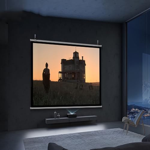 Pantalla manual retráctil para proyector 72" 16:9 miniatura 2