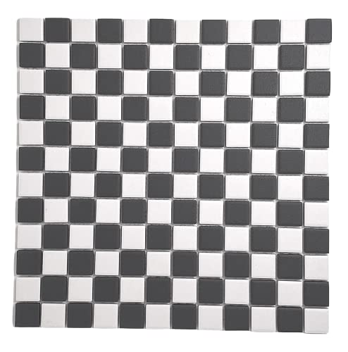 Tdpw-Ugbw1X1-400 Black & White Checkered Unglazed Porcelain 7/8 Inch Square Mosaic Tile For Bathroom Floors, Walls, Kitchen Backsplash And Pool (Not Peel And Stick) - Box Of 5 Sheets #TOP1