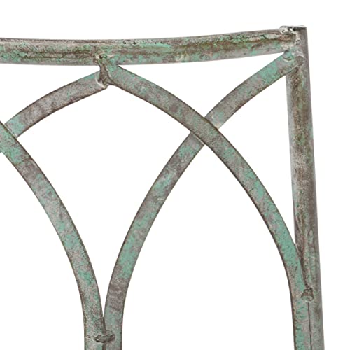 Image of SAFAVIEH Outdoor - Abia Iron Tree Bench - Antique Dark Green Iron Metal - Vintage Scrollwork Garden Design - Ideal for Patio, Deck, Porch, Garden, 17 inch Seat Height (PAT5018D)