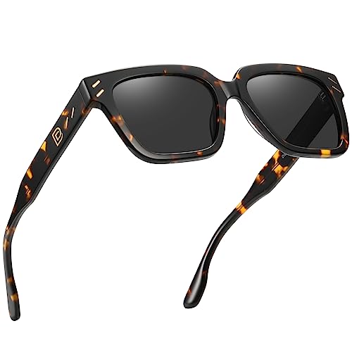 DUCO Retro Square Polarized Sunglasses for Men Women Trendy Vintage Luxury Acetate Sun Glasses UV400 DC2368