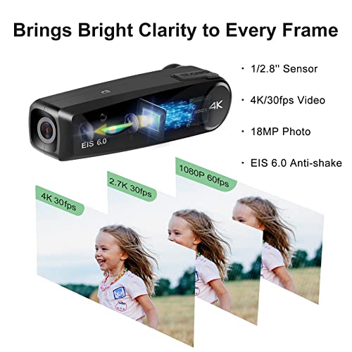 ORDRO EP6Plus Head Mounted Camera 4K Video Camcorder, Wearable FHD 1080P 60FPS Hands-Free Vlog Camera with WiFi APP Control - Image 2