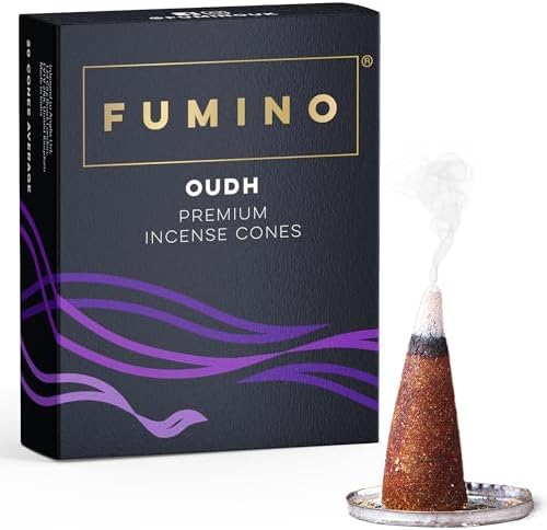 Fumino® Black Noir Fresh Incense Cones 20 per Box Masala Agarbatti Joss Scent Fragrance for Relaxation and Meditation, Home and House Décor