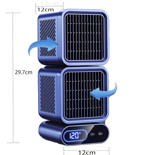 Ventilatore condizionatore Portatile, Batteria a Lunga Durata (24 Ore), Ventilatore Multi-Angolo per casa, Campeggio, Auto e Ufficio.