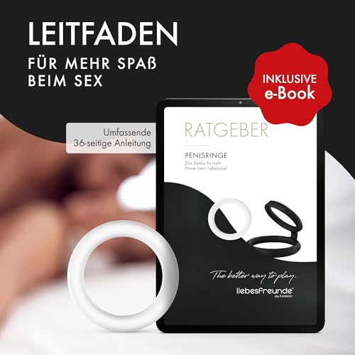 Liebesfreunde® Deluxe Penisring Set - 6 dehnbare Cockringe für härtere Erektionen, Penis- und Hodenringe für Männer - Perfekte Passform, Sex Spielzeug für Paare, transparent