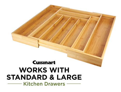 Cuisinart organizador de gaveta de bambu para utensílios – Este organizador expansível de prataria t