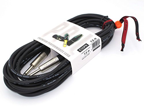 X-LEAD IC55PN075BK Serie PLATINUM, cable de instrumentos profesional de alta calidad para guitarra/bajo/teclados - conectores NEUTRIK originales - (7,5 m, negro) - MADE IN ITALY by INCO