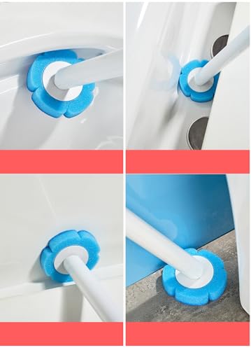 YUKORT Nieuwste wandgemonteerde wegwerptoiletborstelreinigingsset met 24 wegwerptoiletborstelvullingen,Blauw,One Size - Image 6