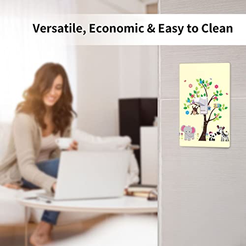 Jungle Animals 1 Gang Single Toggle Light Switch Wall Plate Cover Monkey Trees Giraffe Elephant Owl Faceplate Kids Girls Boy Bedroom Baby Nursery Wall Decor Playroom Kindergarten Decoration Faceplate #TOP5