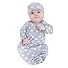 Baby Be Mine Newborn Gown and Hat Set (Newborn 0-3 Months, Lisa)