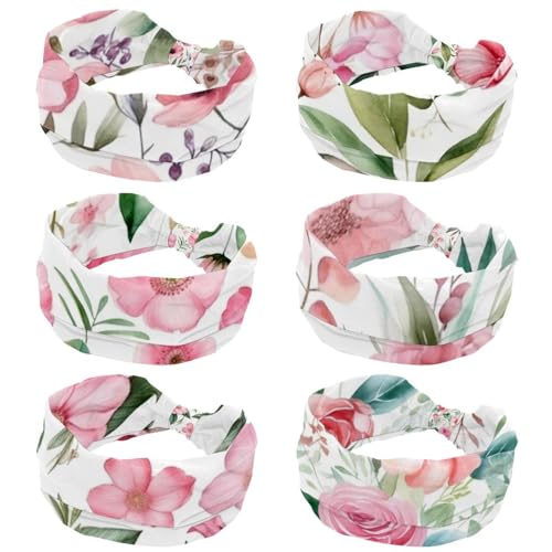Bandeaux tendance femme contre les mèches rebelles lot de 6 fleurs roses cheveux