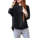 [MilaCorinna] Tシャツ レディース 7分袖 ティーシャツ プルオーバー カットソー トップス クルーネック 大きいサイズ 無地 ゆったり 通気 シンプル ゆったり細見え 通勤 オーバーサイズ おしゃれ 春夏