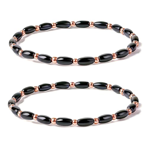 Drkao Copper Magnetic Therapy Anklet for Women Men Copper Anklets Magnet Anklets Easter Gift for Lover Best Friends Boss Pulsera De Cobre Para Mujer for Parents For Mother 2 Pack