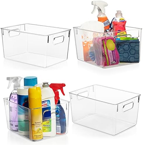 ClearSpace Plastic Storage Bins – Perfect Kitchen Organization or Pantry Storage – Fridge Organizer, Pantry Organization and Storage Bins, Cabinet Organizers