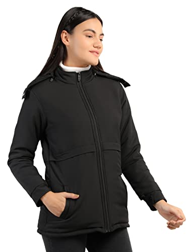 Image of CHKOKKO Women's Polyester Standard Length Winter Quilted Jacket (Black, 3XL)