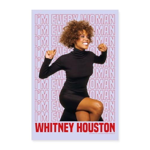 Spreadshirt Poster Whitney Houston Lettres En Arrière-Plan Poster 60x90 cm, taille unique, blanc