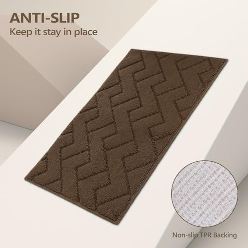 Image of hicorfe Kitchen Runner Rug,24 inchx71 inch+24 inchx35 inch Kitchen Set,Non-Slip Kitchen Mat