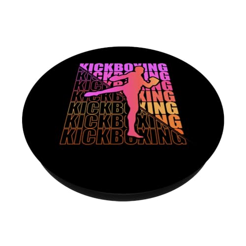 Kickboxer Martial Arts Kickboxing PopSockets Swappable PopGrip, Black - Image 2