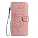 Covthch for RAZ Memory Cell Phone 2024 Case, Magnetic Buckle Leather Kickstand Shockproof Protection Case, Credit Card Holder Movable Clip Flip Wallet Case for RAZ Memory Cell Phone 2024 -Rose Gold